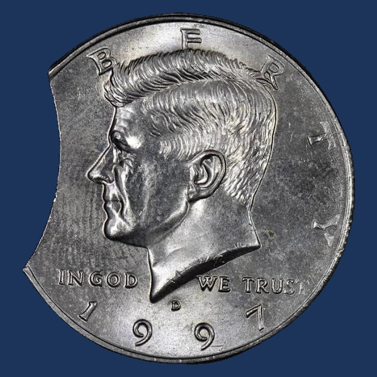 1997 Kennedy Half Dollar: Clipped Planchet