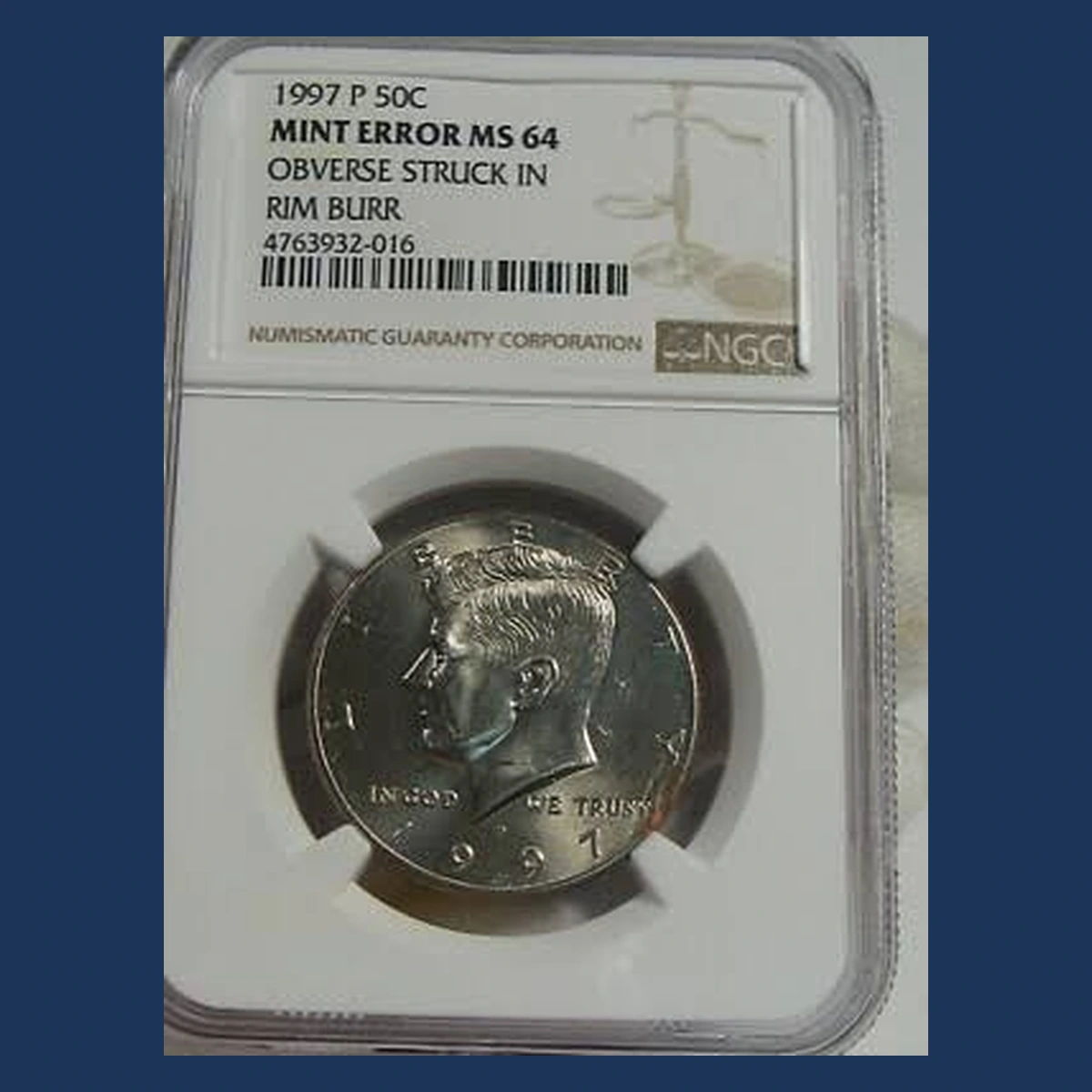 1997 Kennedy Half Dollar: Struck-Through Error