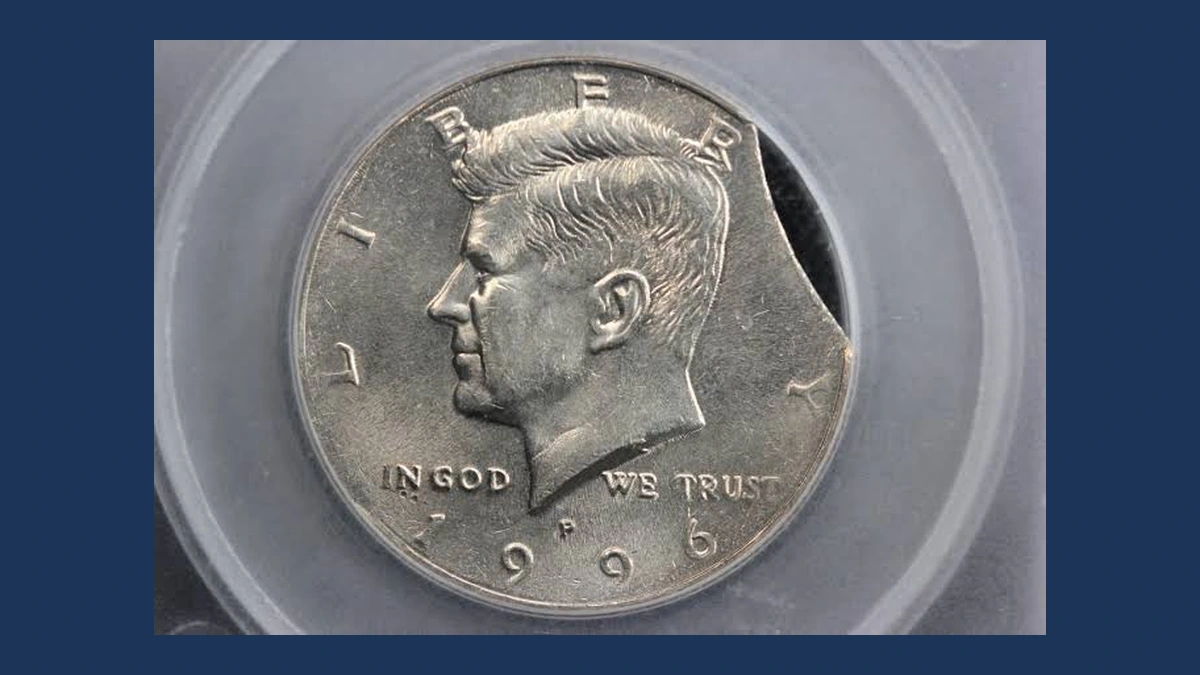 1996 Kennedy Half Dollar: Clipped Planchet