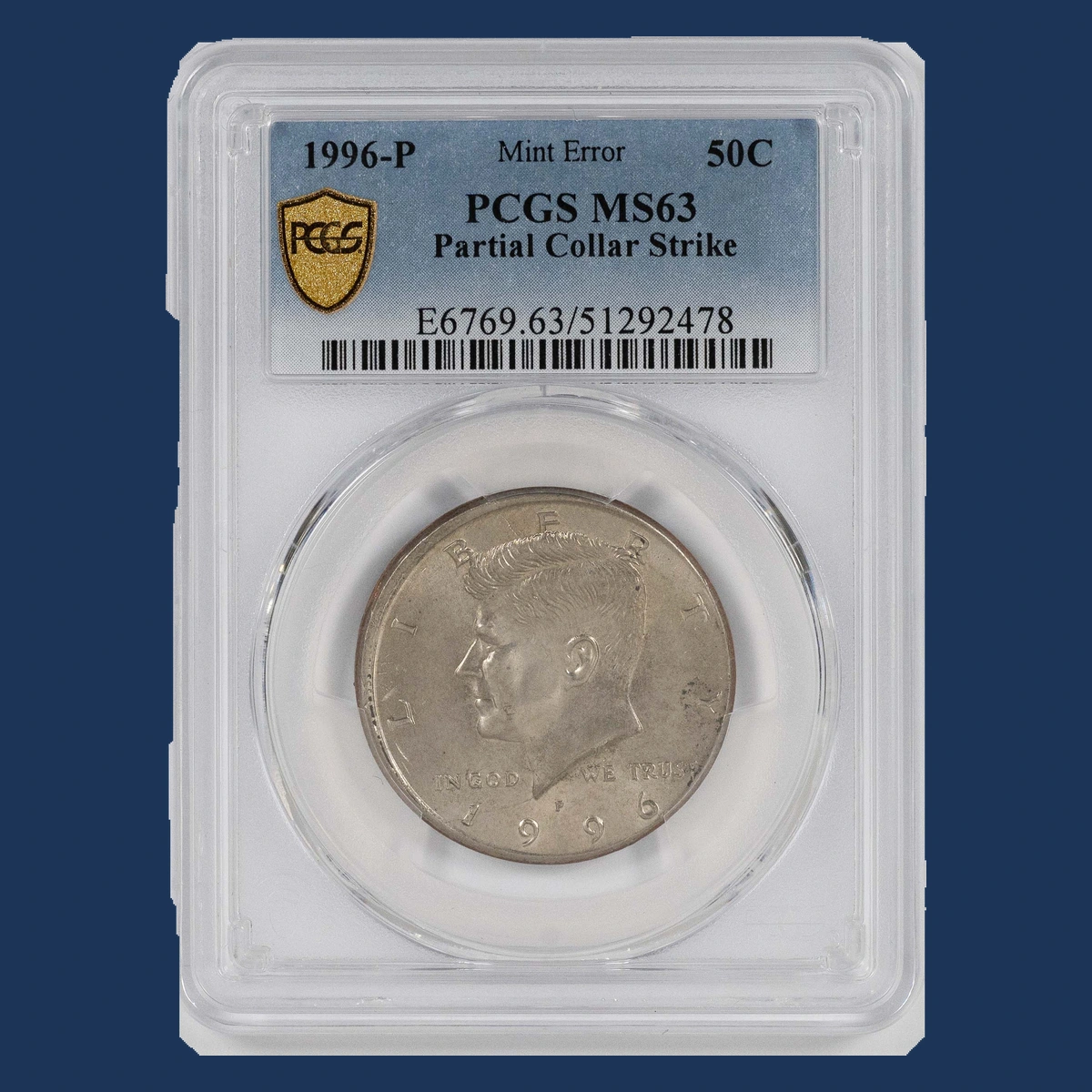 1996 Kennedy Half Dollar: Partial Collar