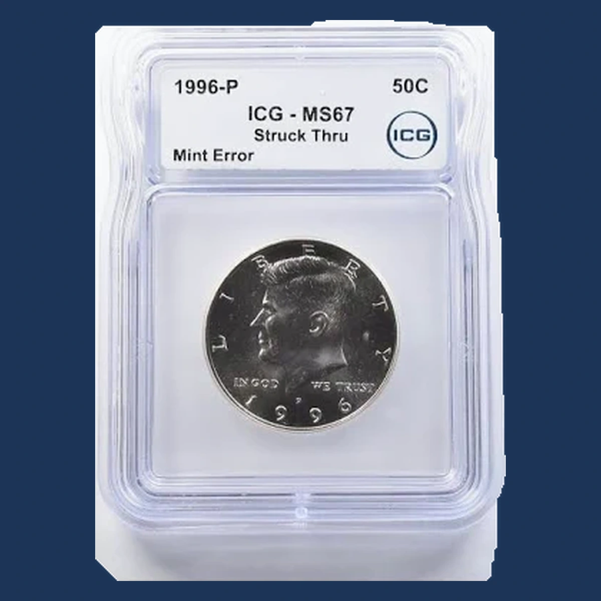 1996 Kennedy Half Dollar: Struck-Through Error