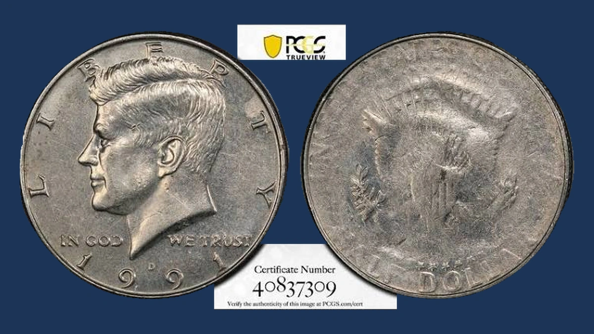 1991 Kennedy Half Dollar: Struck Through