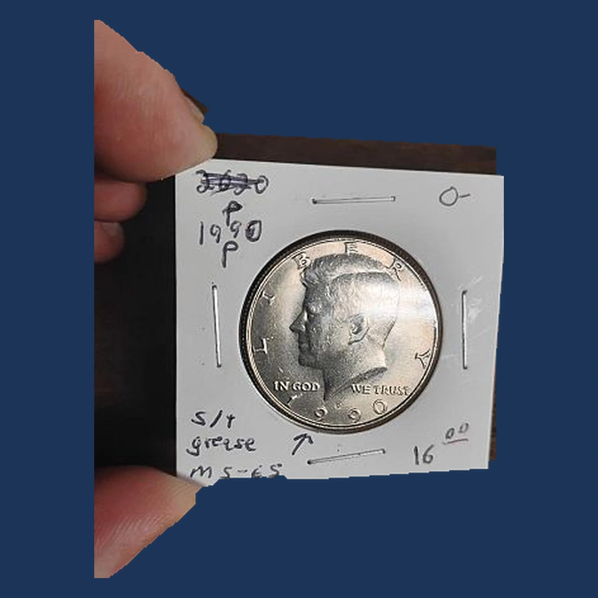 1990 Kennedy Half Dollar: Struck Through