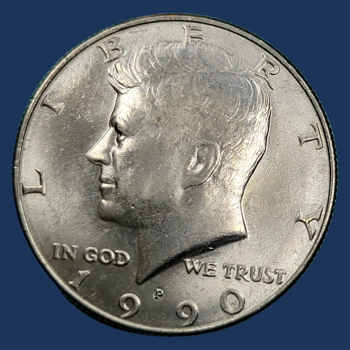 1990 Kennedy Half Dollar: Doubled Die Obverse
