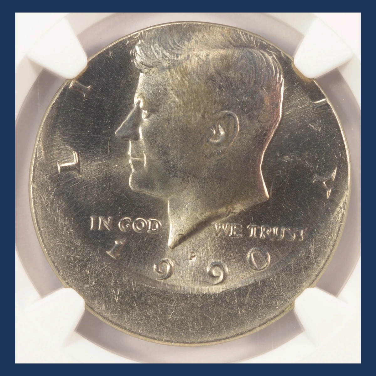 1990 Kennedy Half Dollar: Off-Center Strike