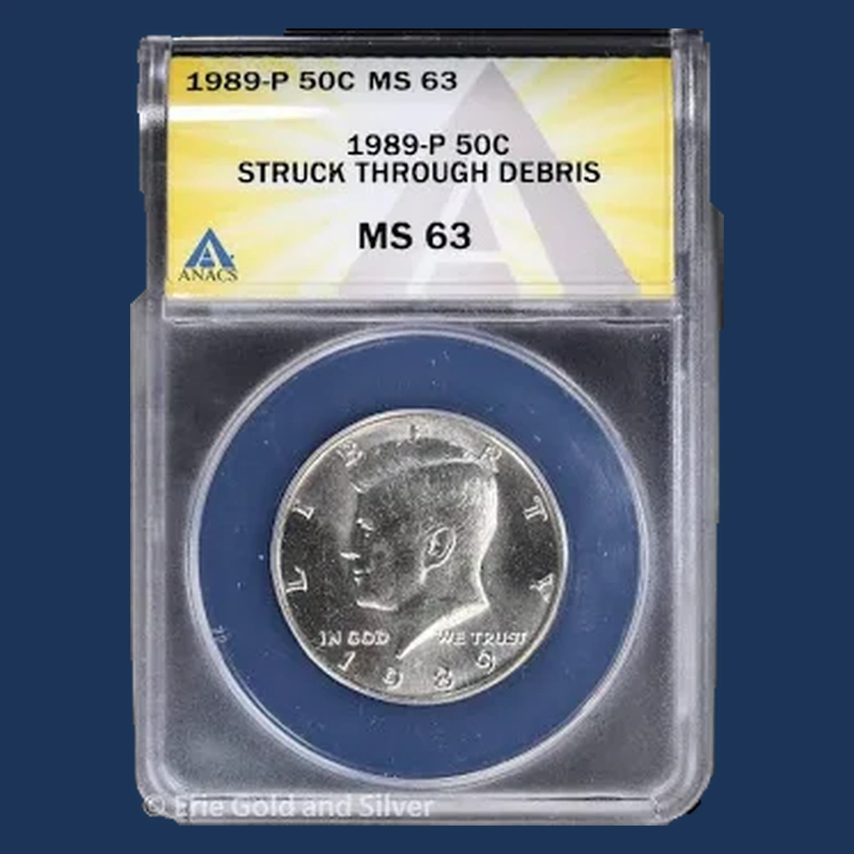 1989 Kennedy Half Dollar: Struck-Through Error