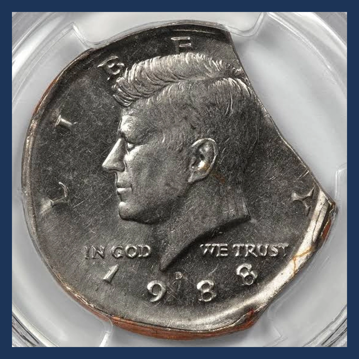1988 Kennedy Half Dollar: Clipped Planchet