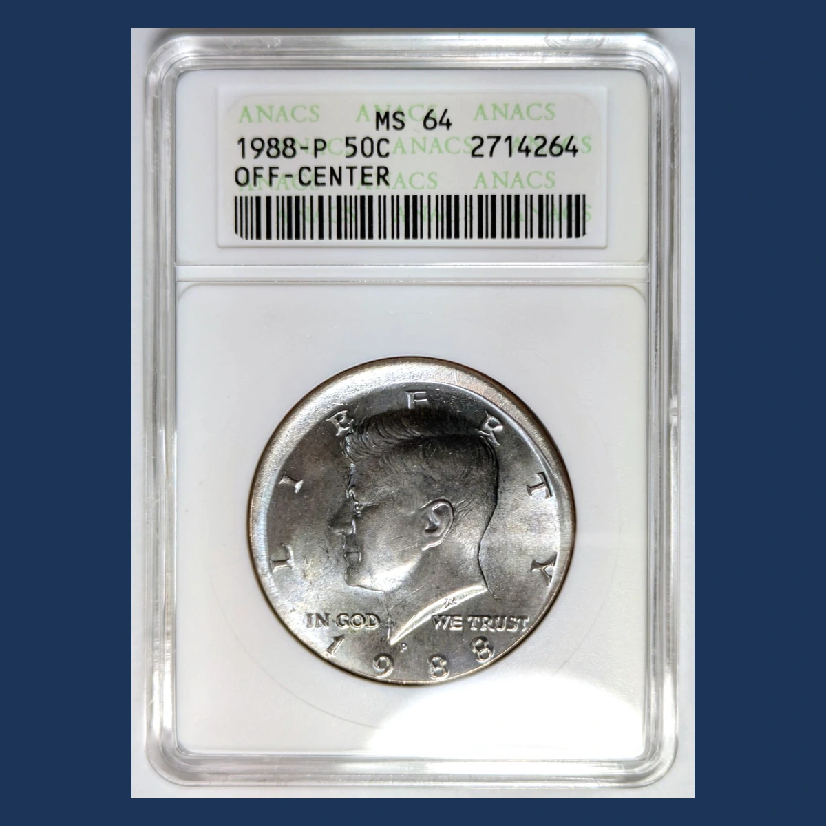 1988 Kennedy Half Dollar: Off-Center Strike