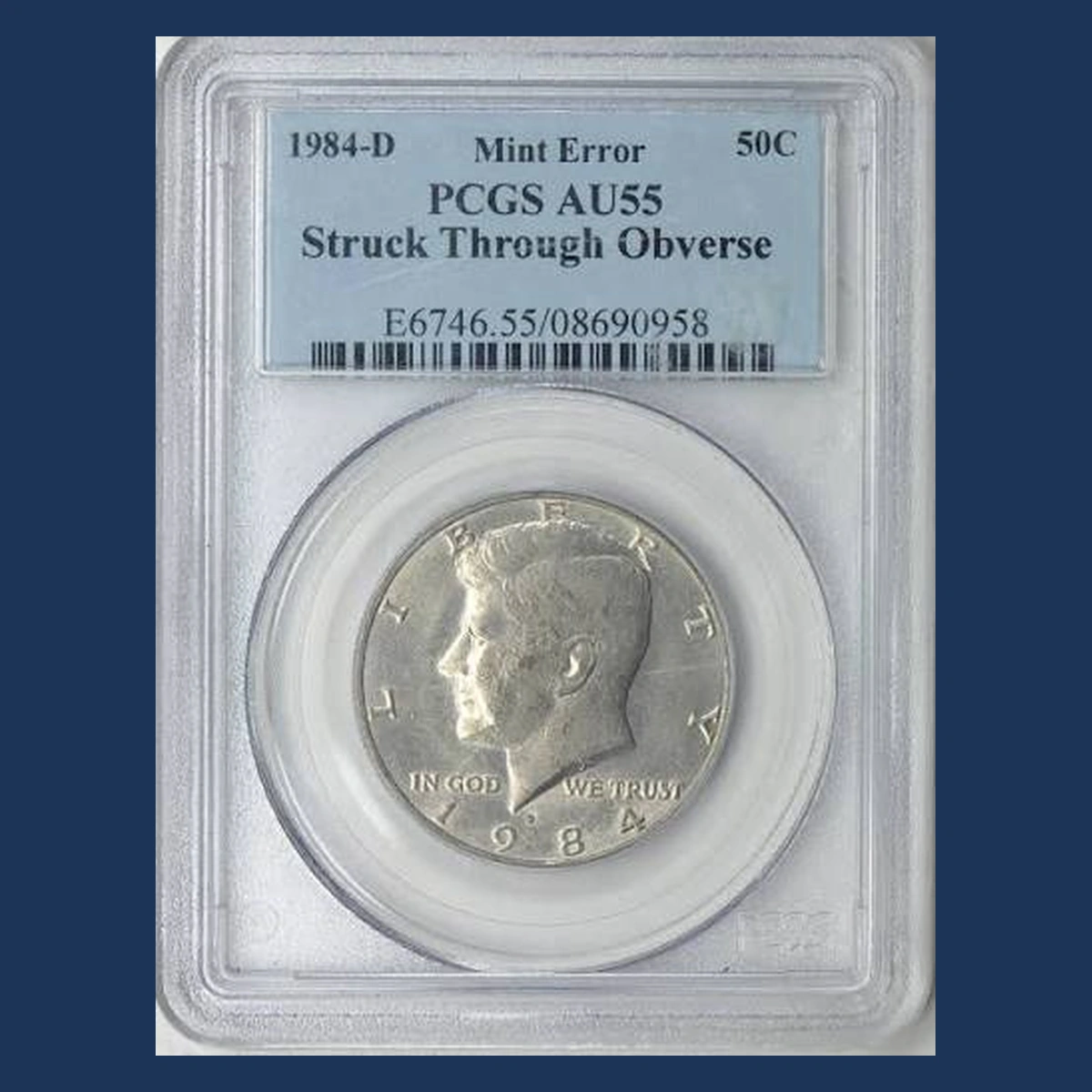 1984 Kennedy Half Dollar: Struck-Through Error
