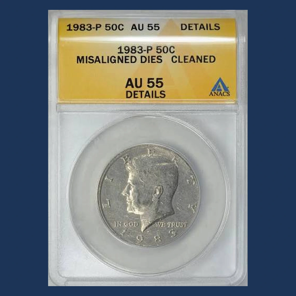 1983 Kennedy Half Dollar: Misaligned Die