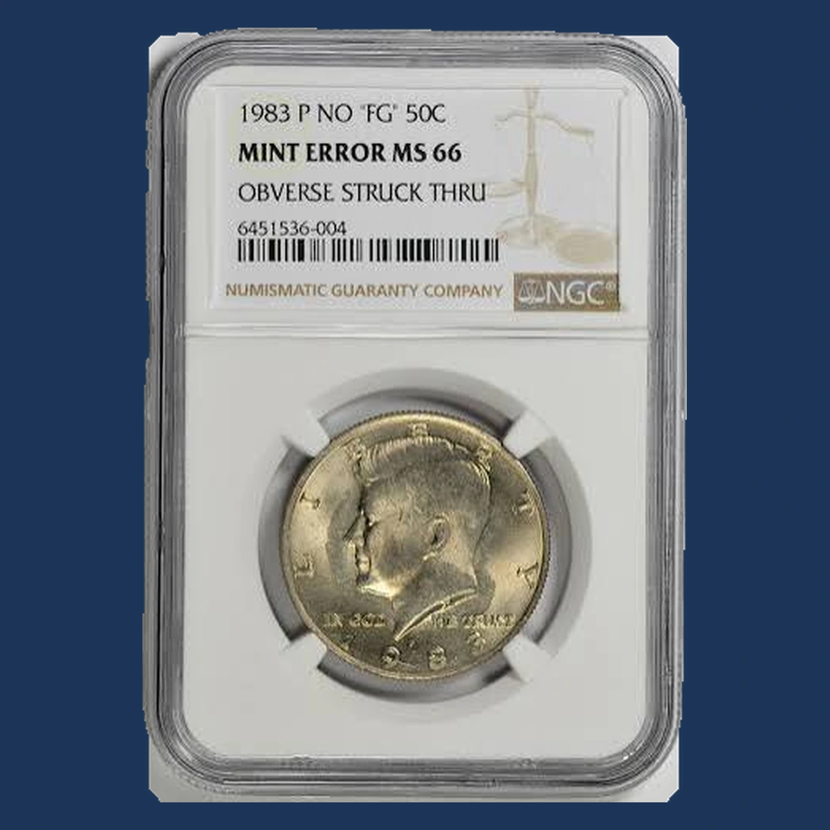 1983 Kennedy Half Dollar: Struck Through