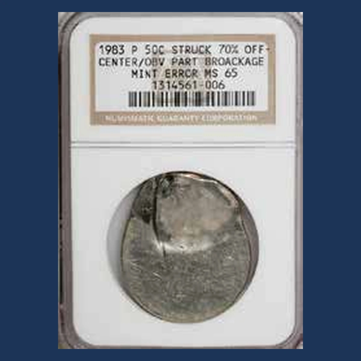 1983 Kennedy Half Dollar: Brockage