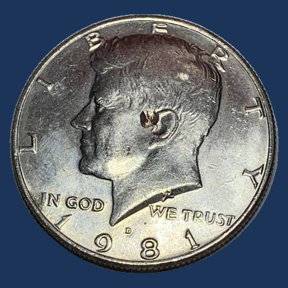 1981 Kennedy Half Dollar: Struck Through