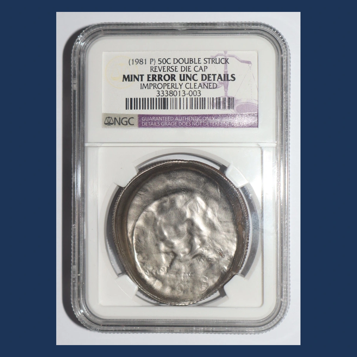 1981 Kennedy Half Dollar: double-struck reverse die cap