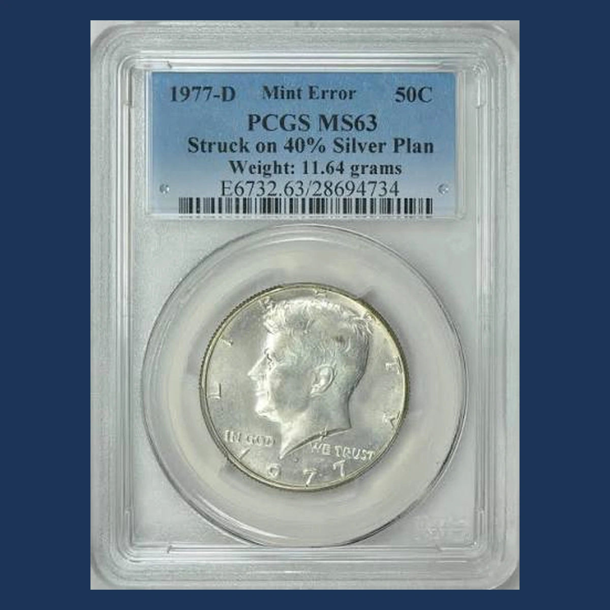 1977 Kennedy Half Dollar: Wrong Planchet / Off-Metal Strike