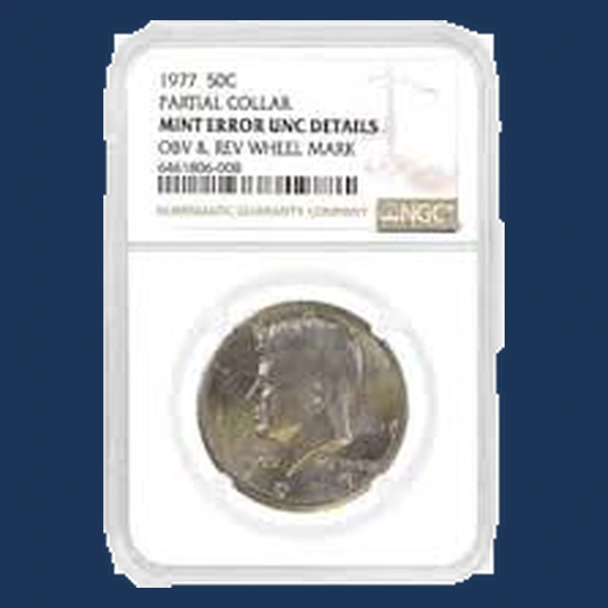 1977 Kennedy Half Dollar: Partial Collar