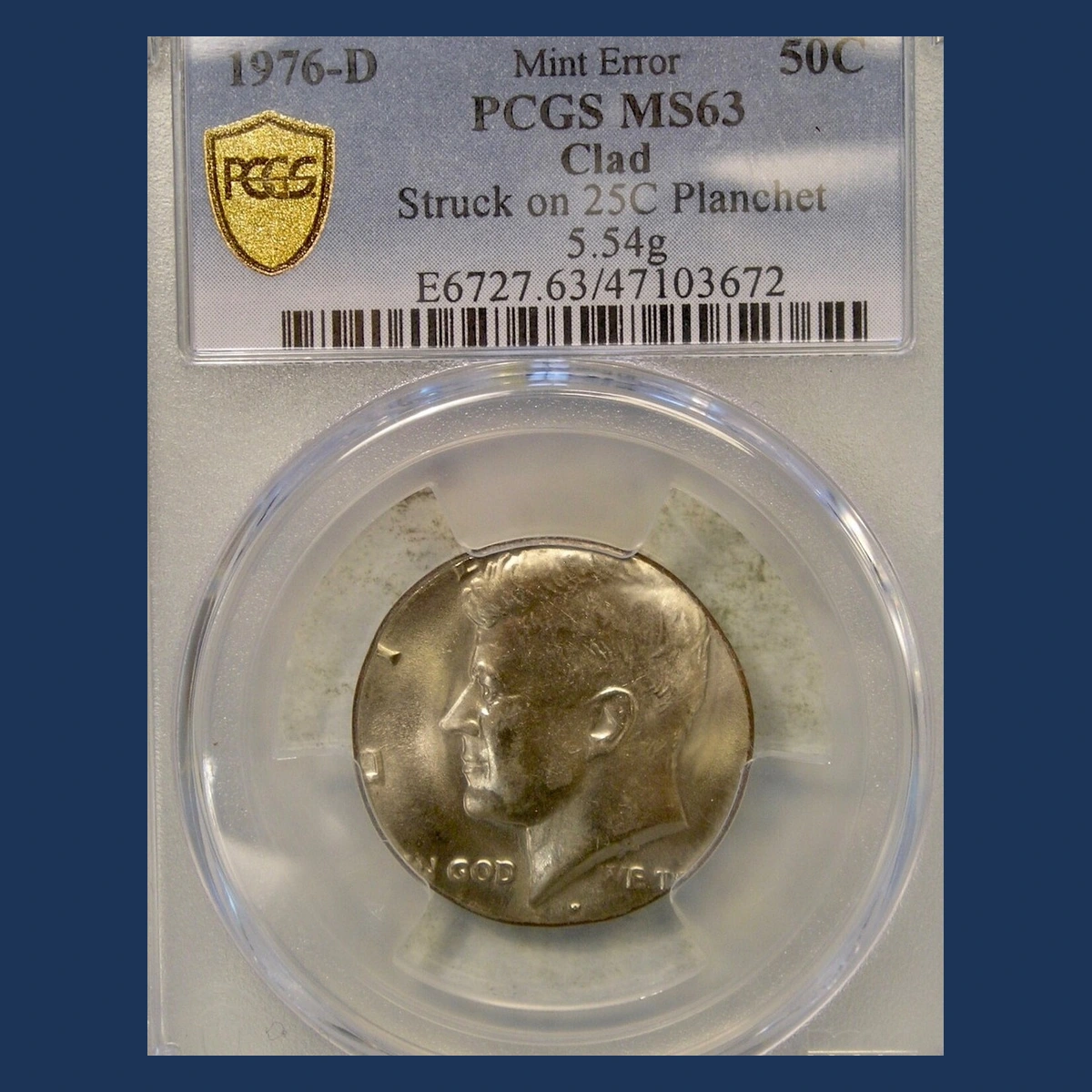 1976 Kennedy Half Dollar: Struck on a Quarter Blank