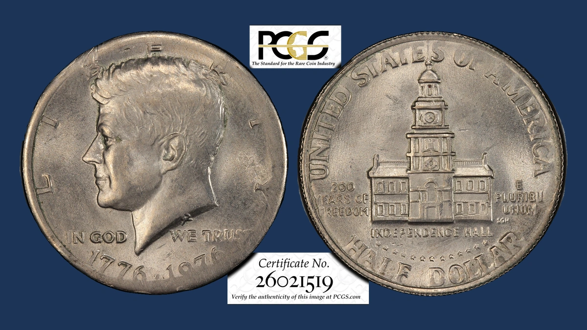 1976 Kennedy Half Dollar: Partial Collar