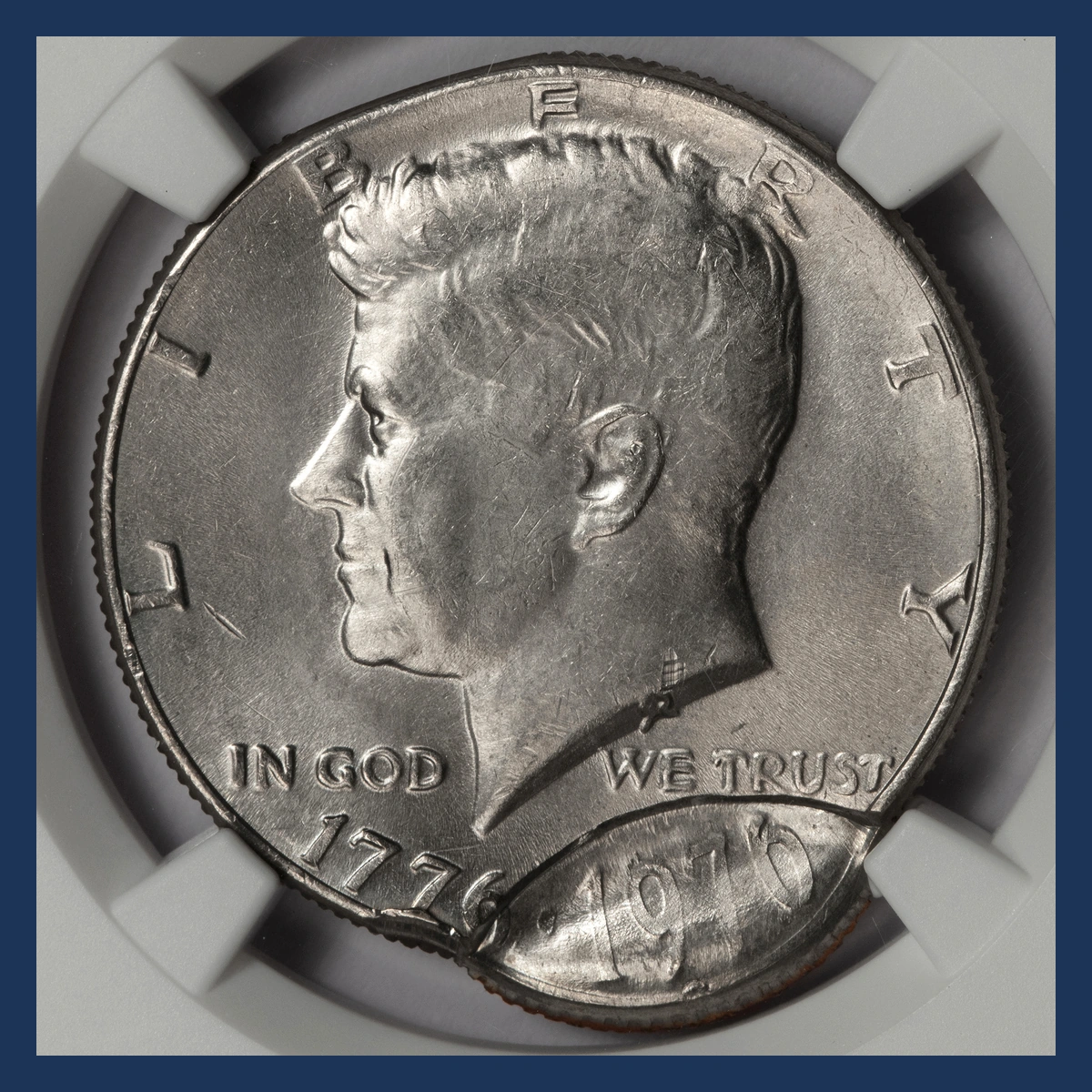 1976 Kennedy Half Dollar: Indent