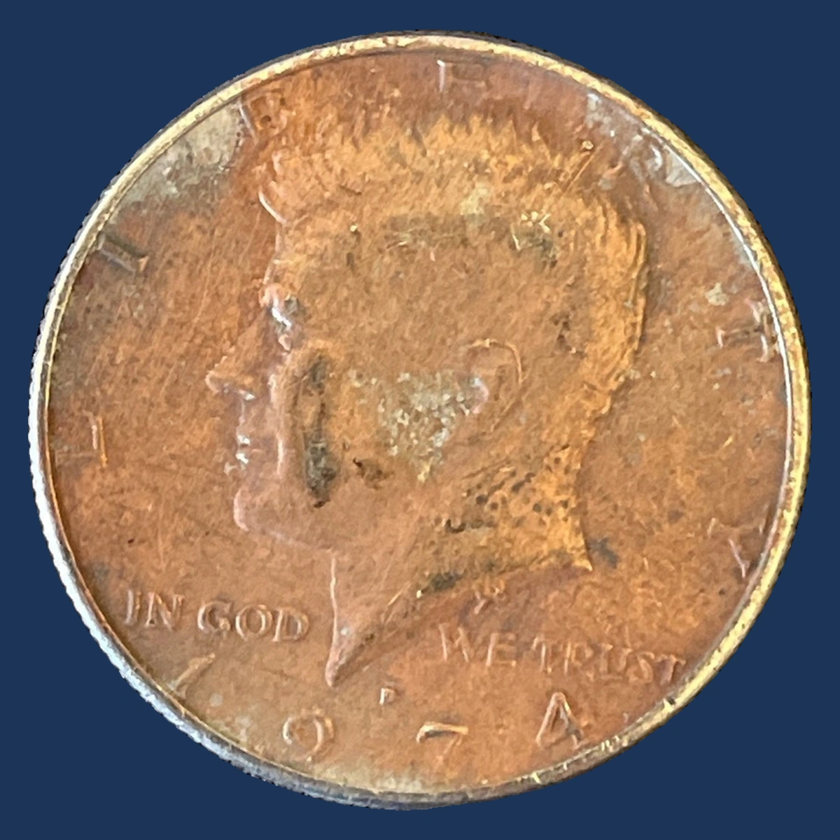 1974 Kennedy Half Dollar: Missing Clad