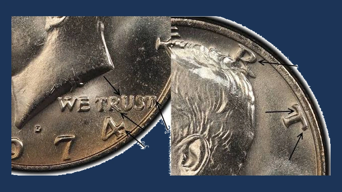 1974 Kennedy Half Dollar: Doubled Die Obverse