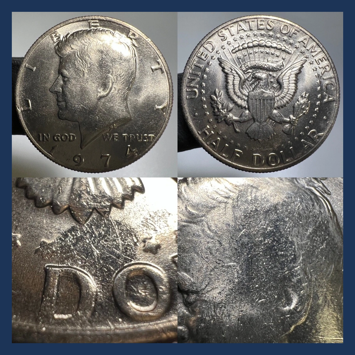 1974 Kennedy Half Dollar: Struck-Through Error