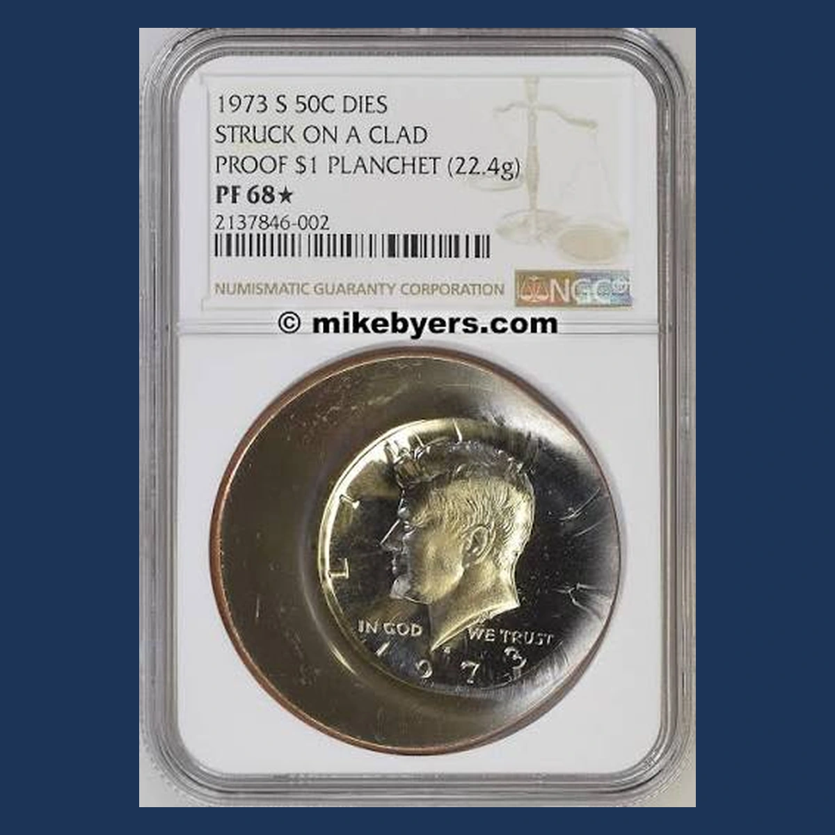 1973 Kennedy Half Dollar: Wrong Planchet / Off-Metal Strike