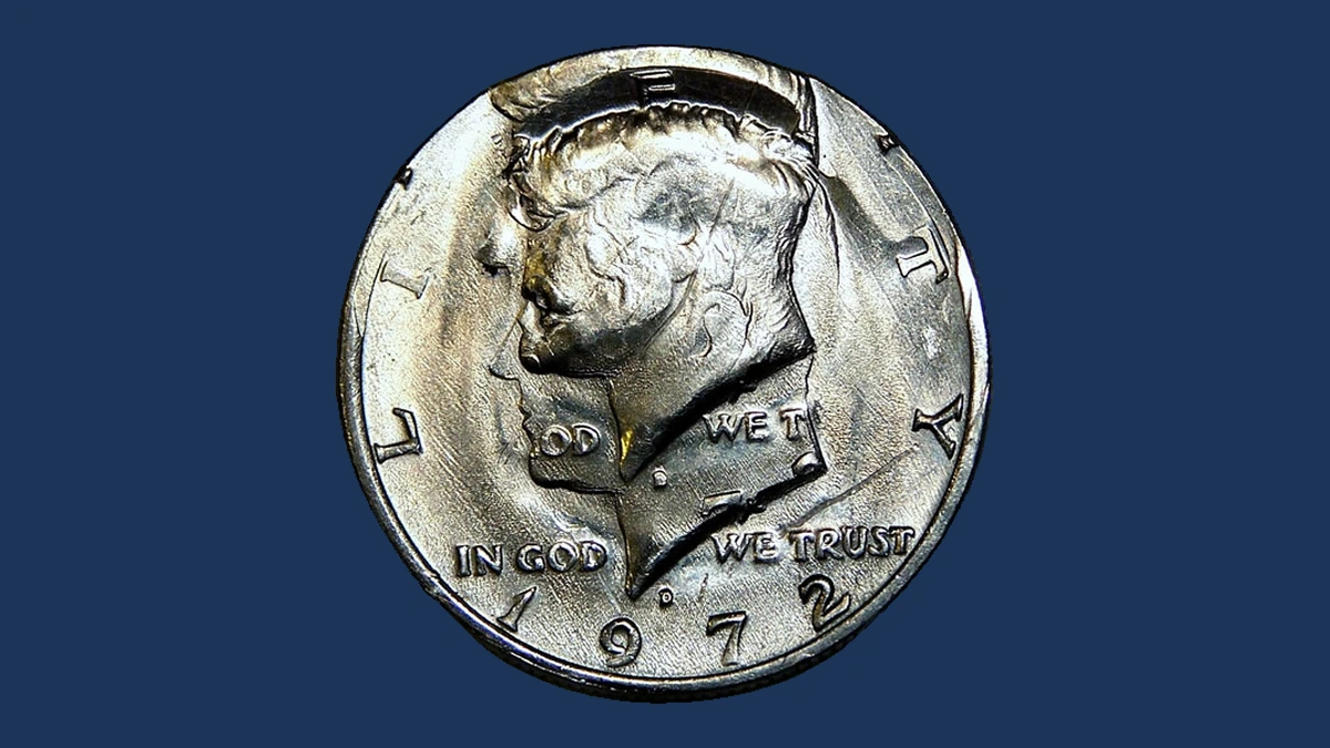1972 Kennedy Half Dollar: double strike