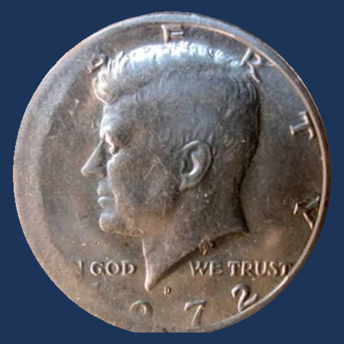 1972 Kennedy Half Dollar: Misaligned Die