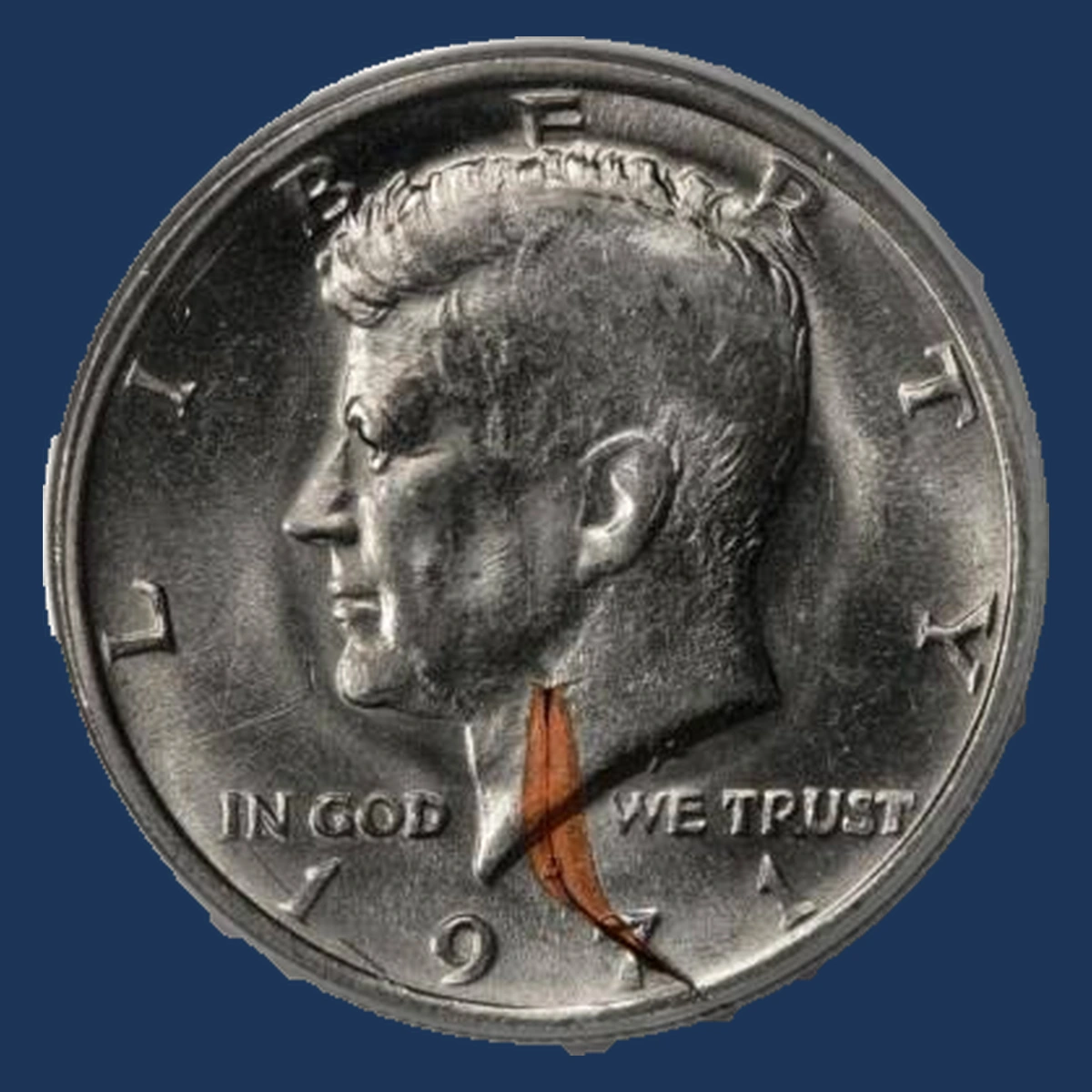 1971 Kennedy Half Dollar: Lamination