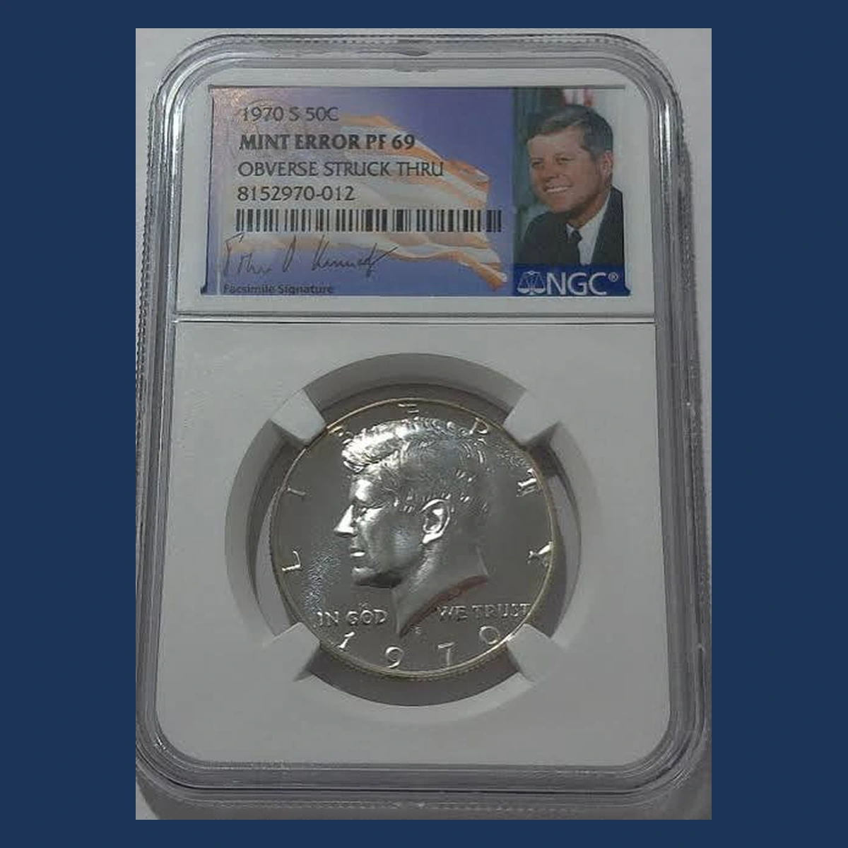 1970 Kennedy Half Dollar: Struck Through