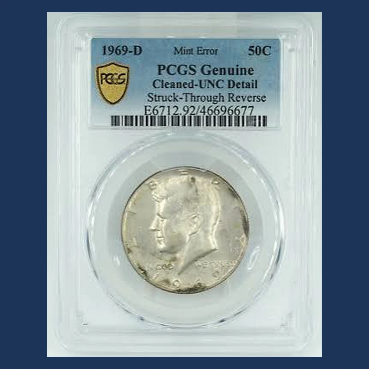1969 Kennedy Half Dollar: Struck-Through Error