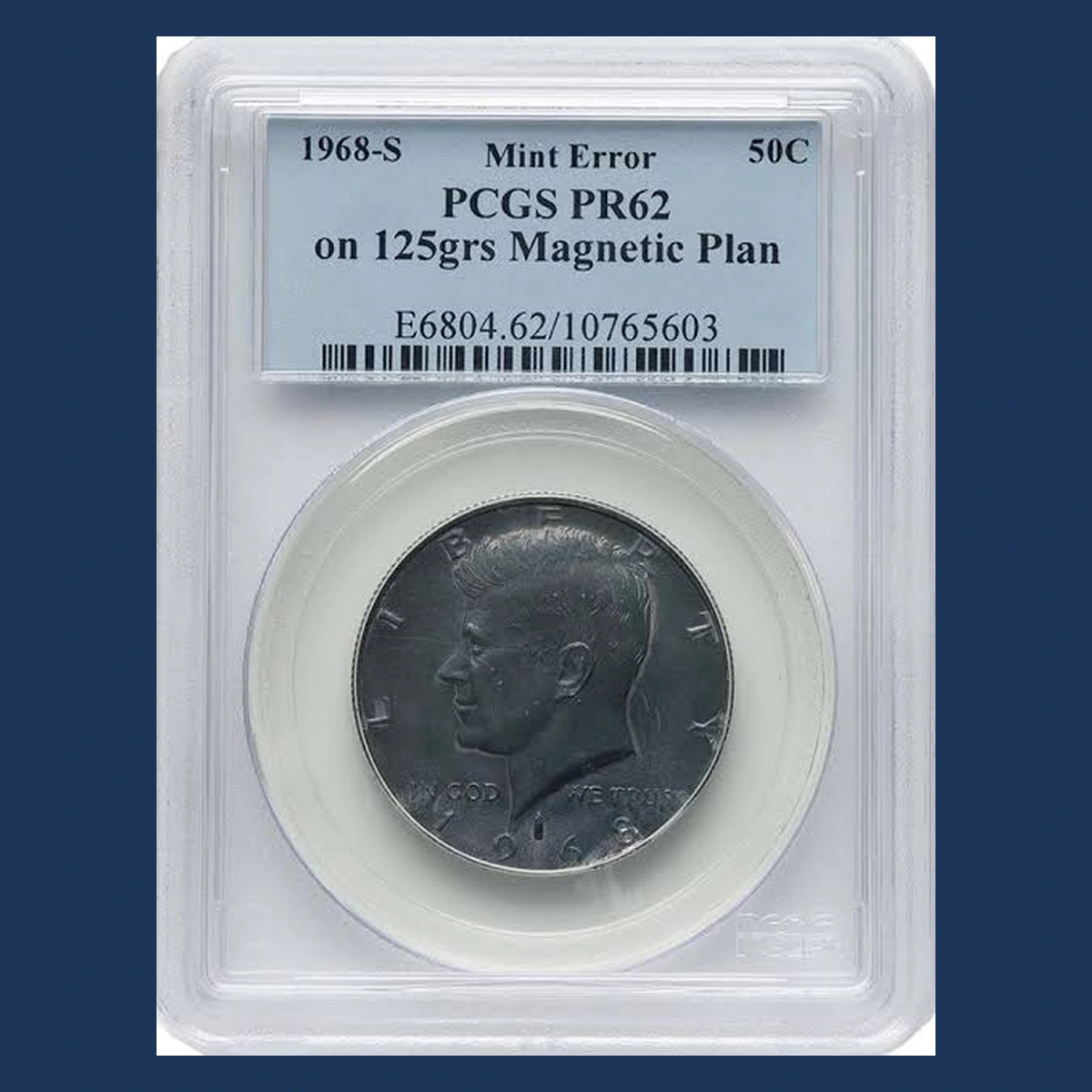 1968 Kennedy Half Dollar: Struck on a Magnetic 125-Grain Planchet