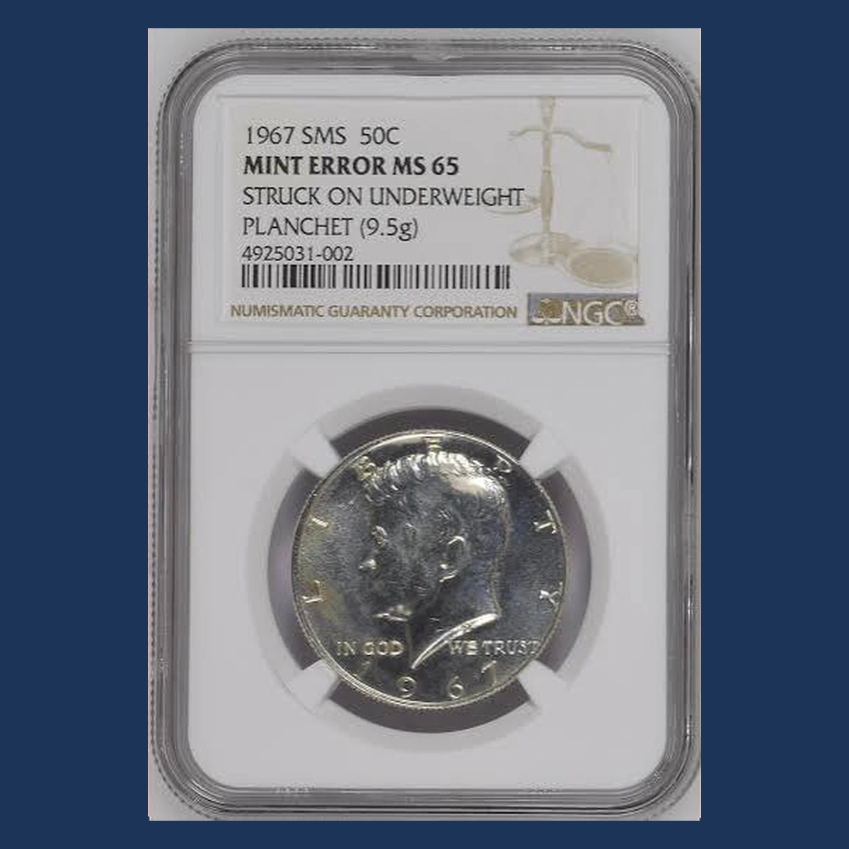 1967 Kennedy Half Dollar: Thin Thick Planchet