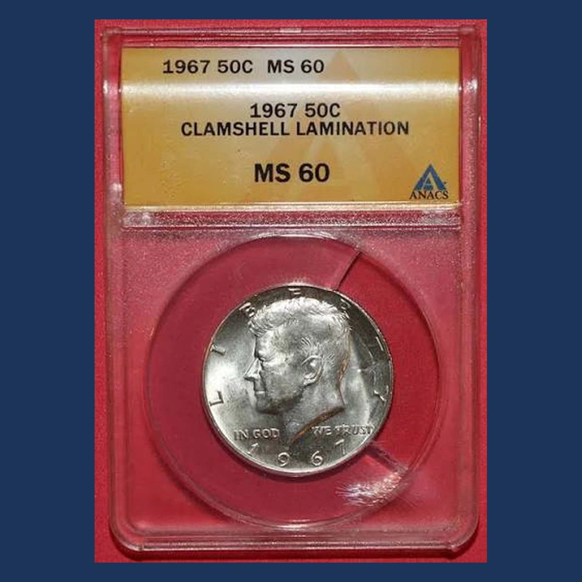 1967 Kennedy Half Dollar: Lamination