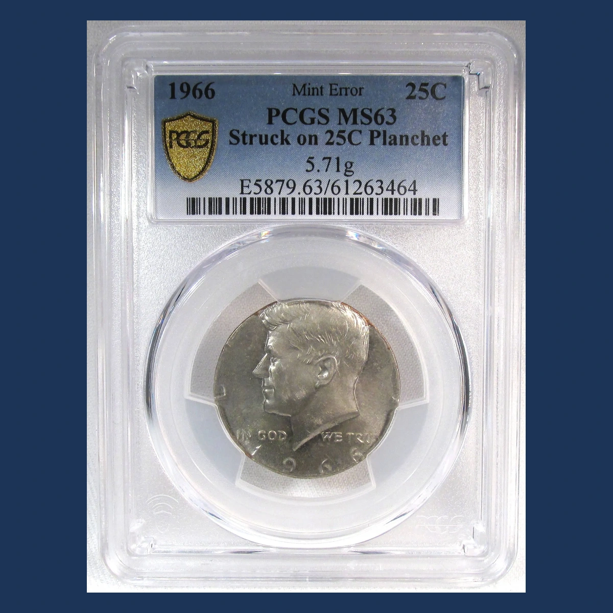 1966 Kennedy Half Dollar: Struck on a Quarter Planchet