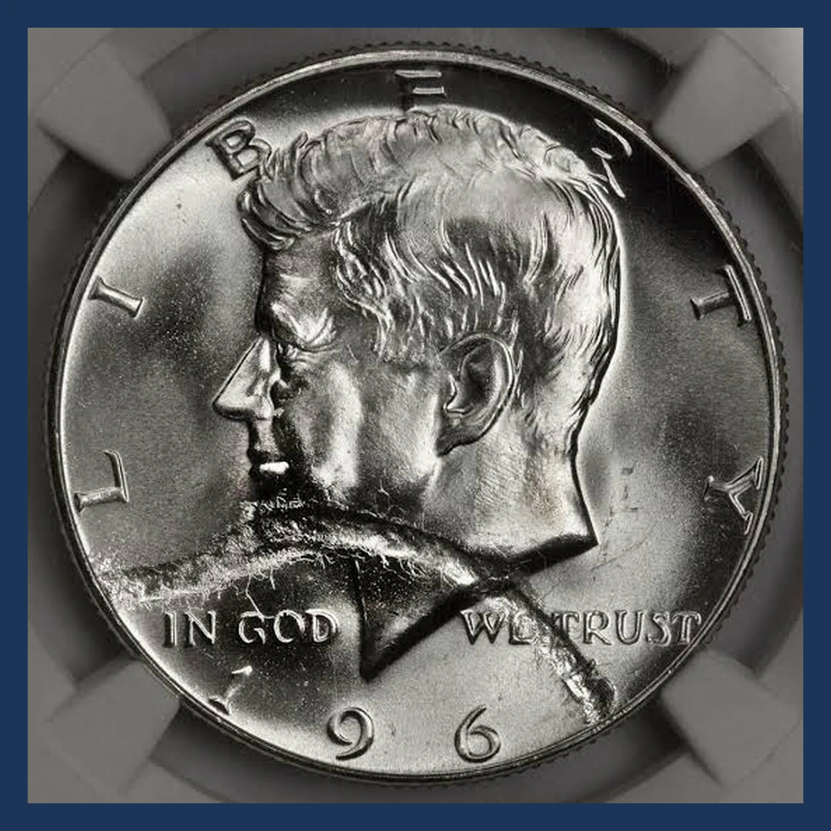 1965 Kennedy Half Dollar: Struck Through