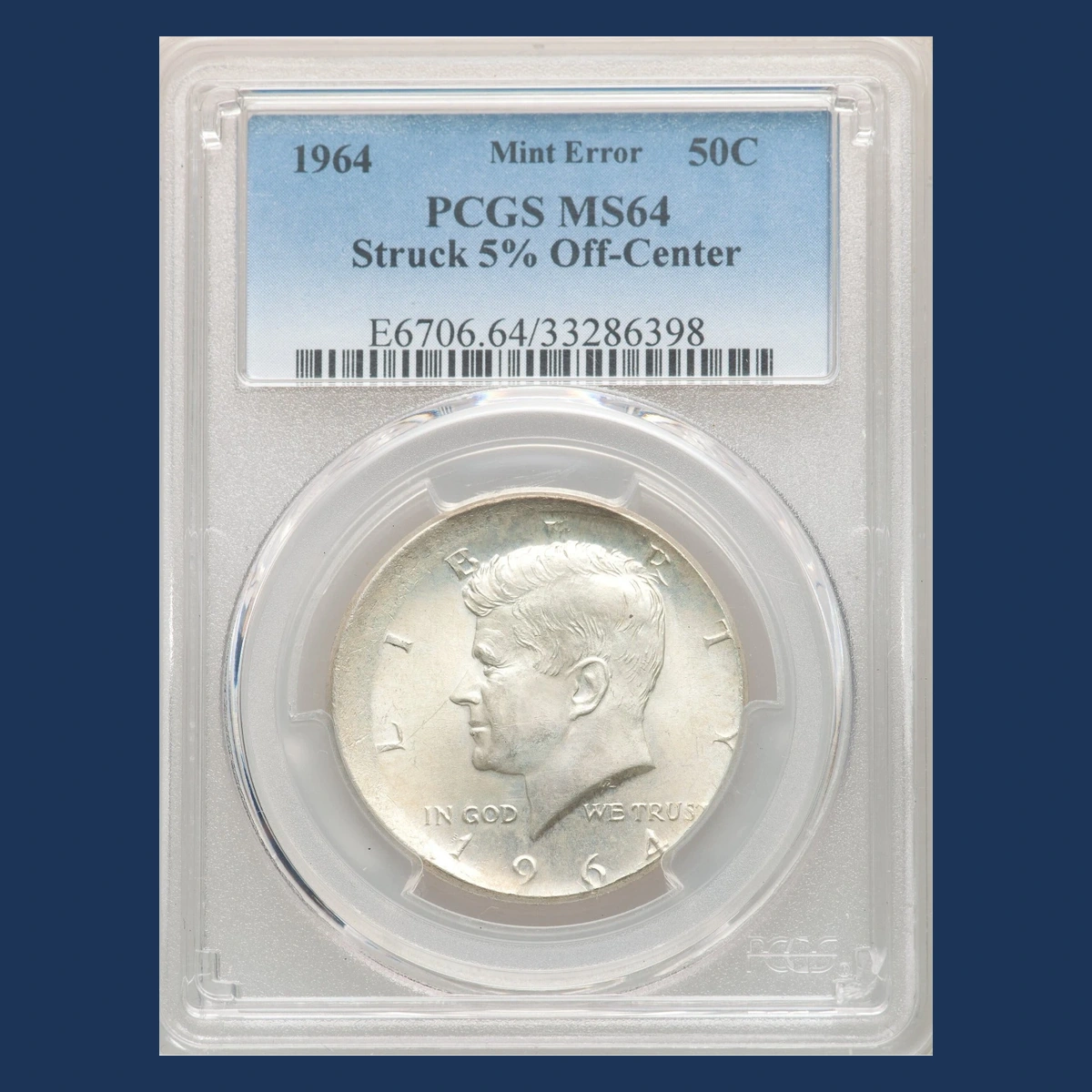 1964 Kennedy Half Dollar: Off-Center Strike