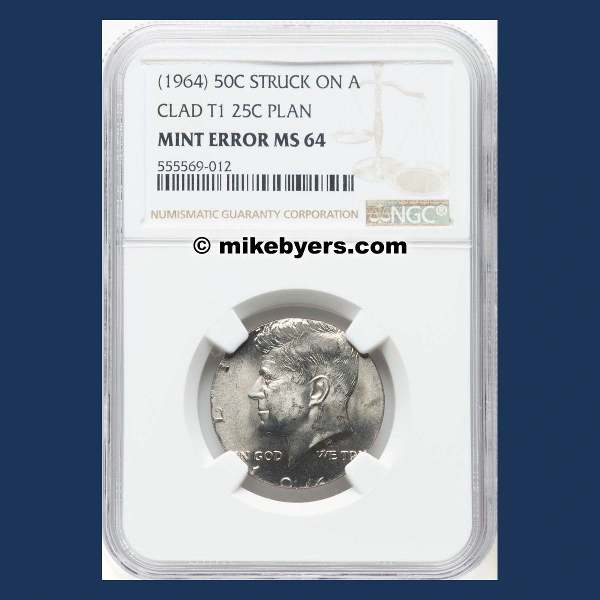 1964 Kennedy Half Dollar: Struck on a Smaller-Denomination Planchet