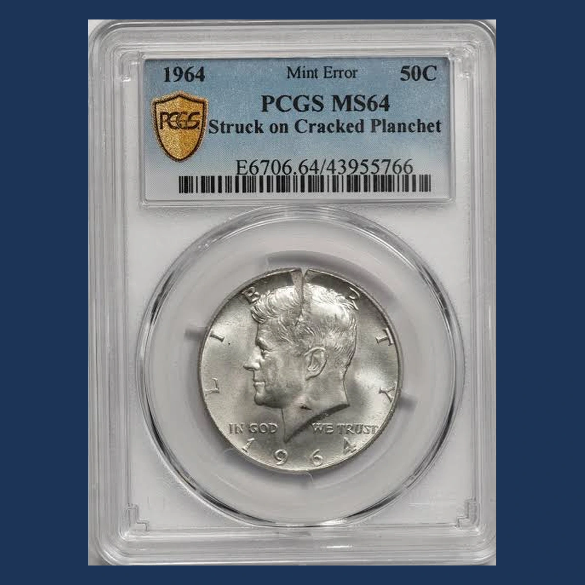 1964 Kennedy Half Dollar: Planchet Crack
