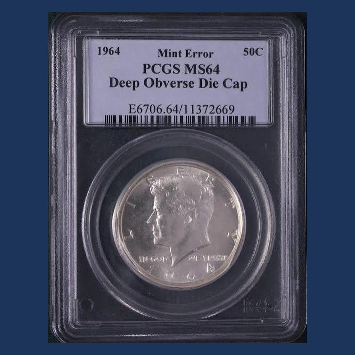 1964 Kennedy Half Dollar: Die Cap