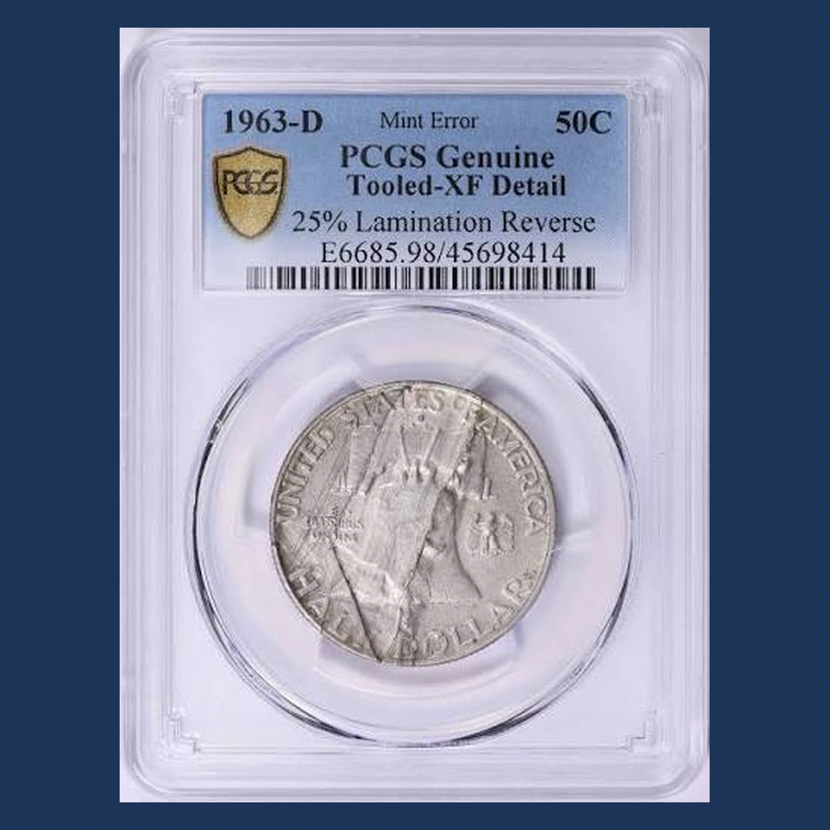 1963 Franklin Half Dollar: Lamination / Split Planchet