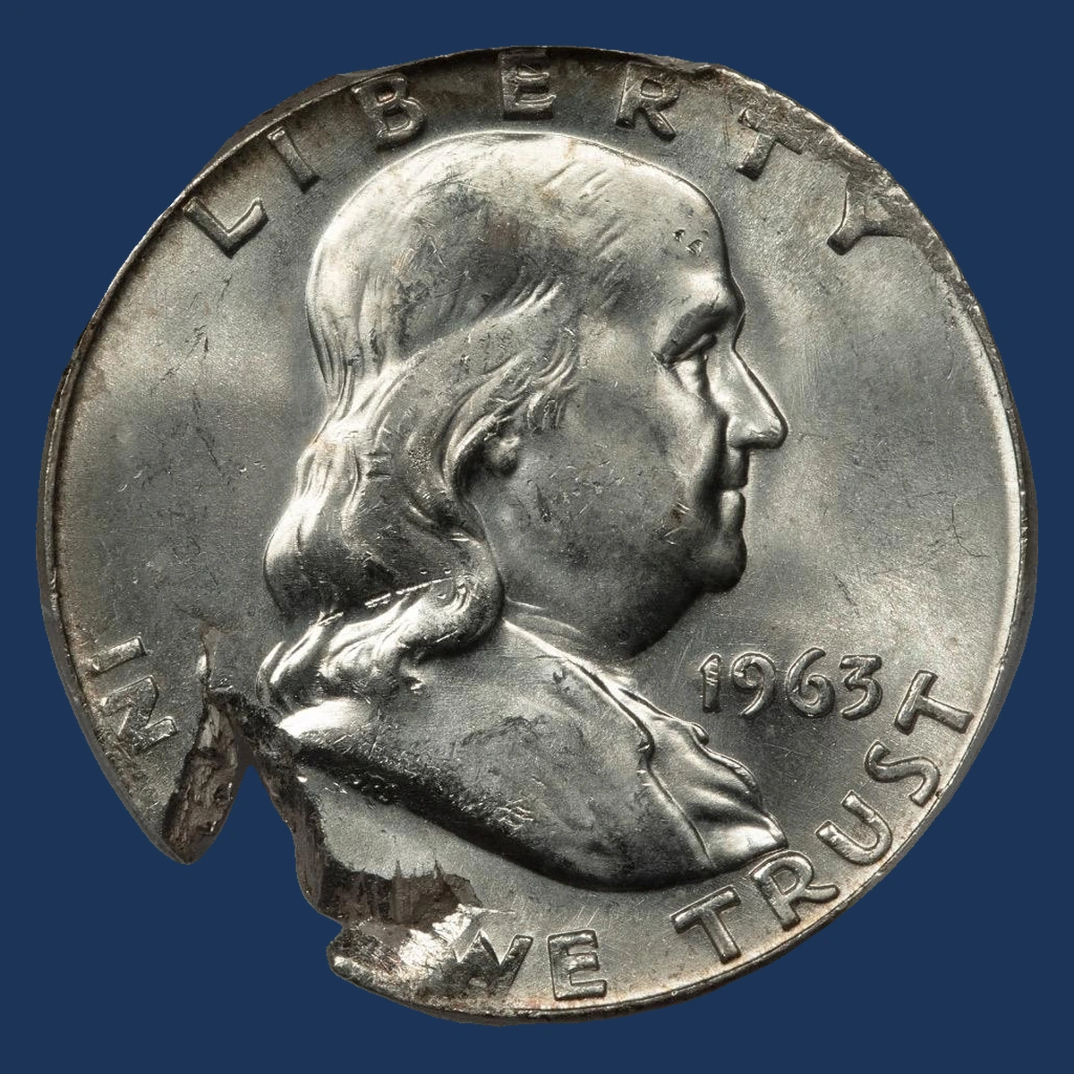 1963 Franklin Half Dollar: Defective Planchet