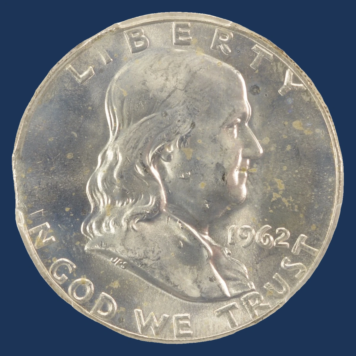 1962 Franklin Half Dollar: Clipped Planchet