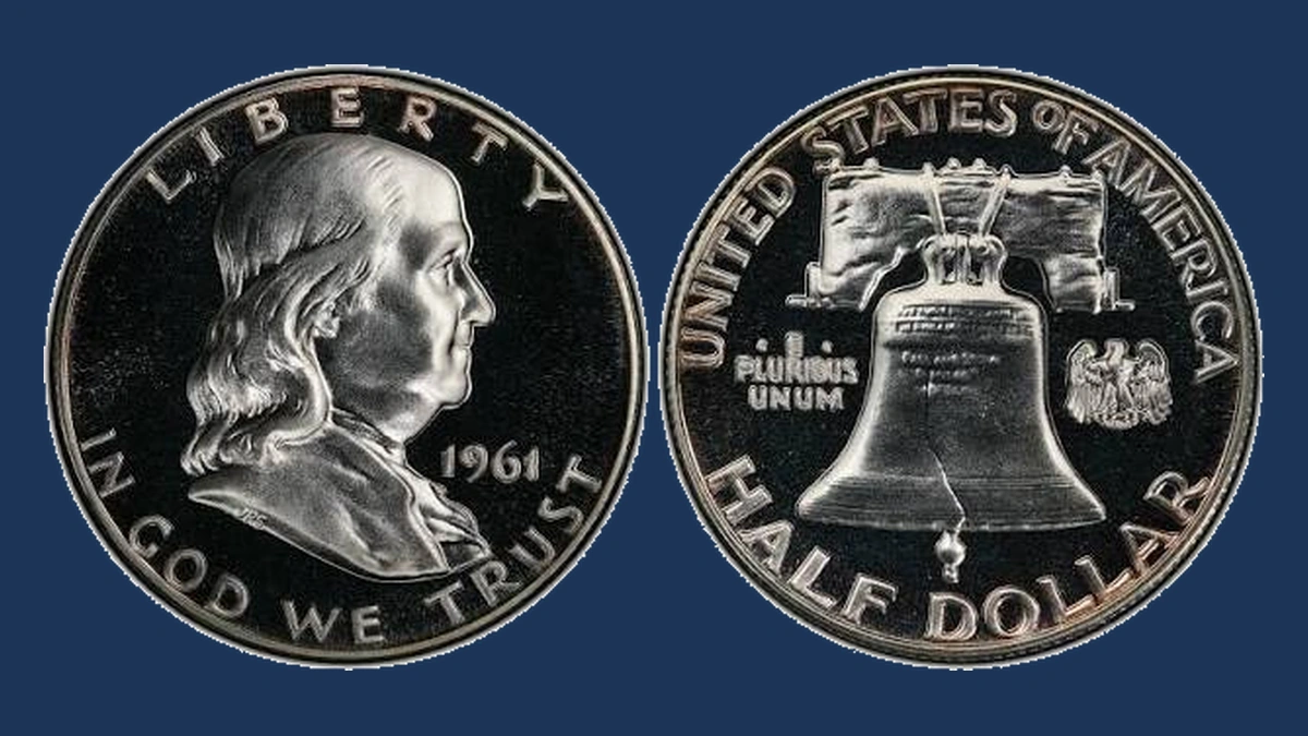1961 Franklin Half Dollar: Doubled Die Reverse