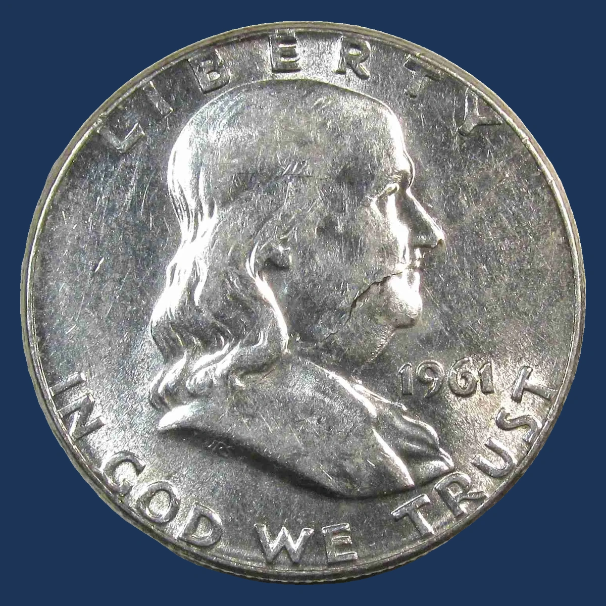 1961 Franklin Half Dollar: Lamination