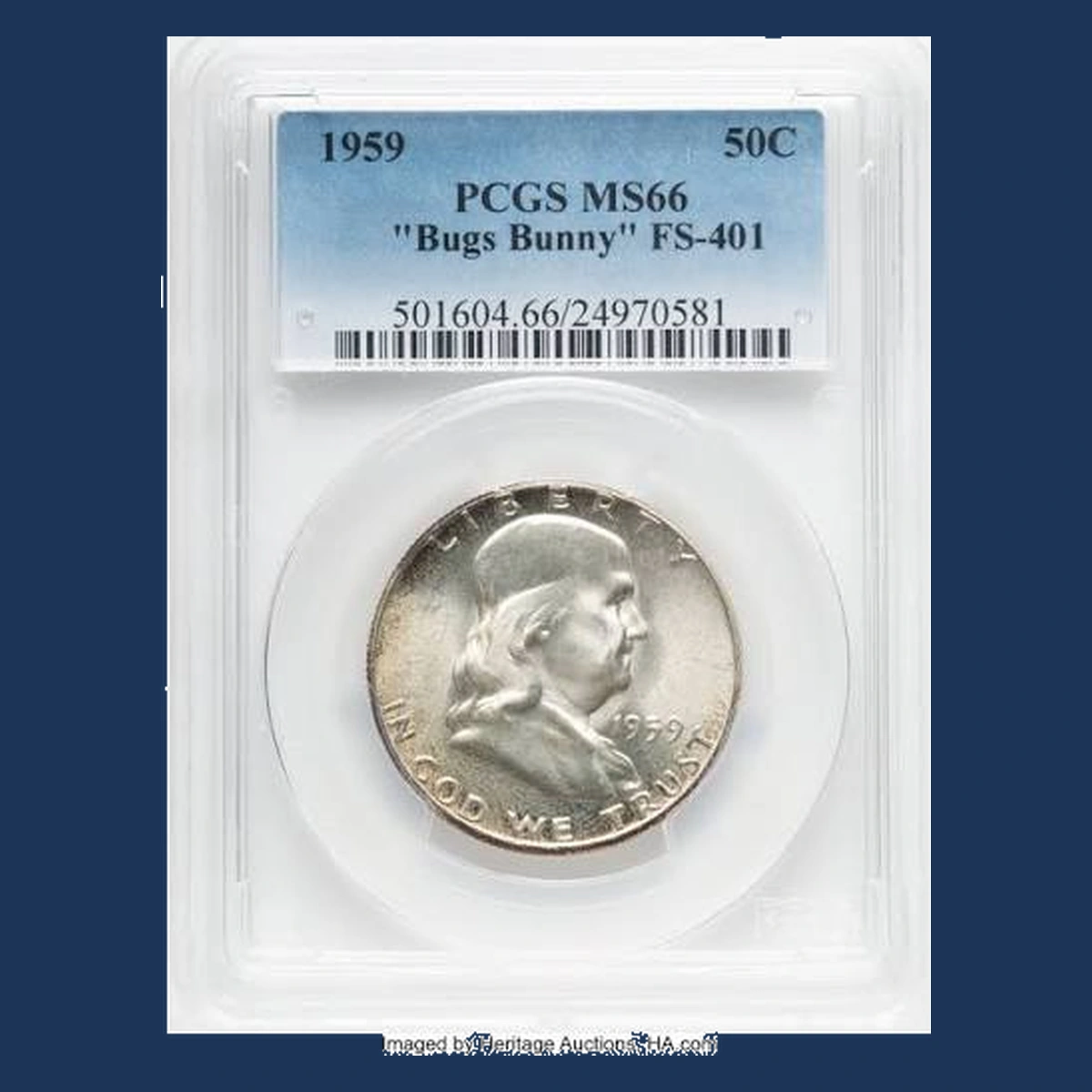 1959 Franklin Half Dollar: Bugs Bunny Die Clash