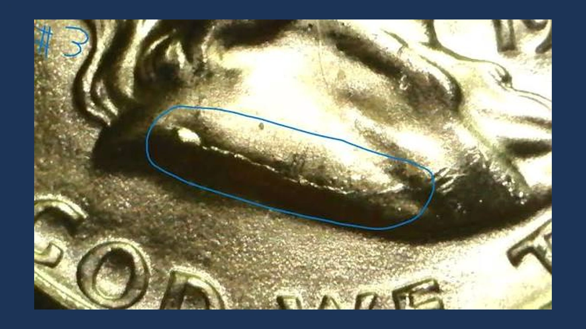 1959 Franklin Half Dollar: Die Break / Cud