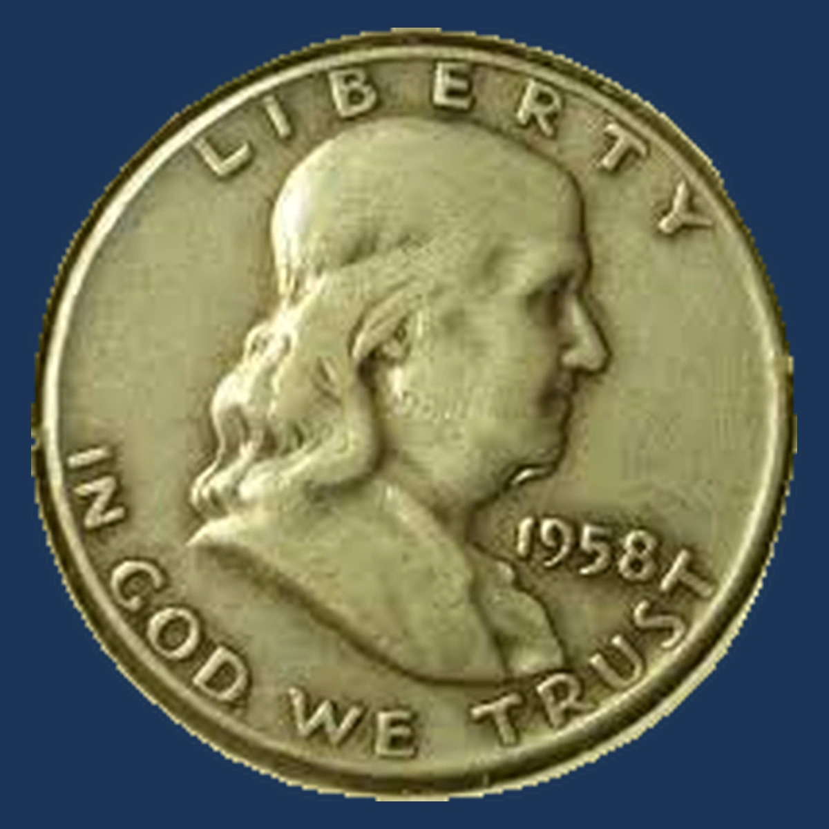 1958 Franklin Half Dollar: Die Break / Cud
