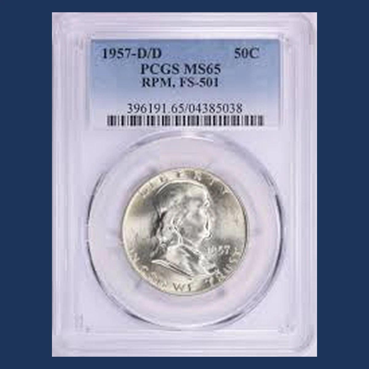 1957 Franklin Half Dollar: Repunched Mintmark
